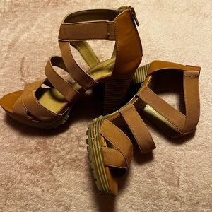 Brown heels- size 9.5. Heel 3 inches high.